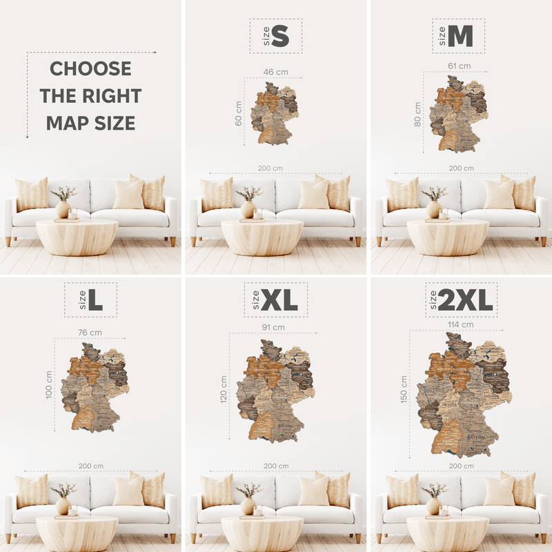 3D Germany Wooden Map Multicolor