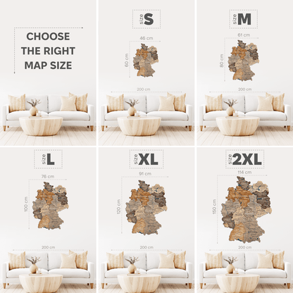 3D Germany Wooden Map Multicolor