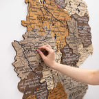 3D Germany Wooden Map Multicolor
