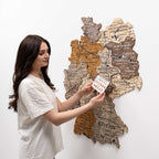 3D Germany Wooden Map Multicolor