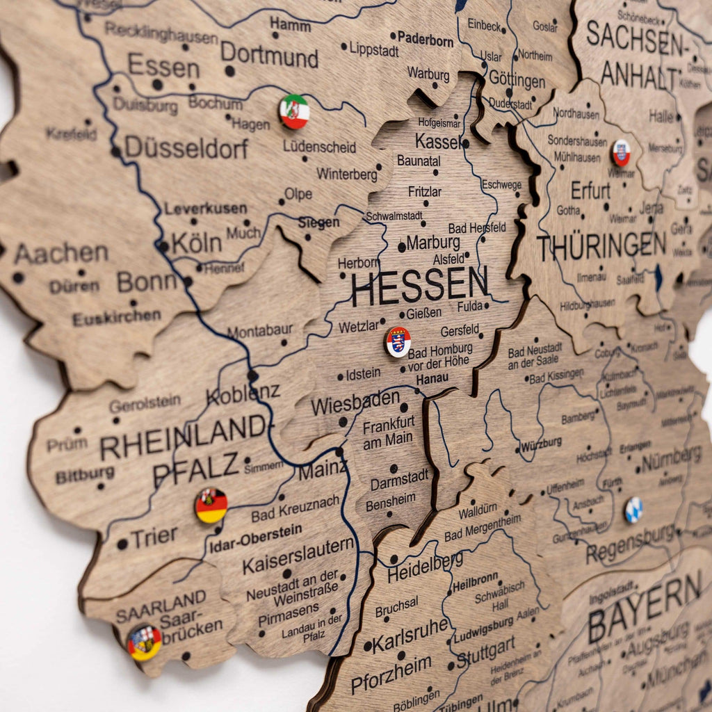 3D дерев'яна карта Німеччини Terra 