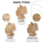 3D Germany Wooden Map Gold