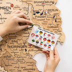 3D Germany Wooden Map Gold