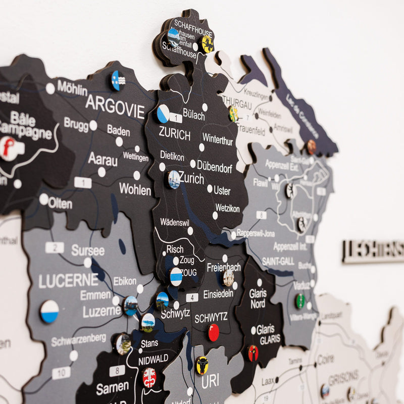 3D Wooden Map of Switzerland - Nordik