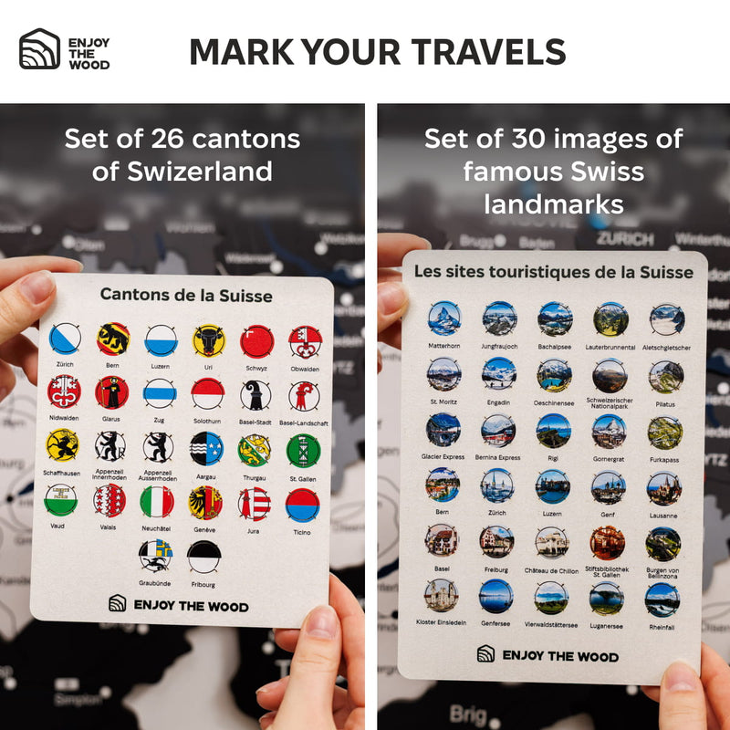 3D дерев'яна карта Європи різнокольорова 