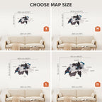 3D дерев'яна карта Європи різнокольорова 