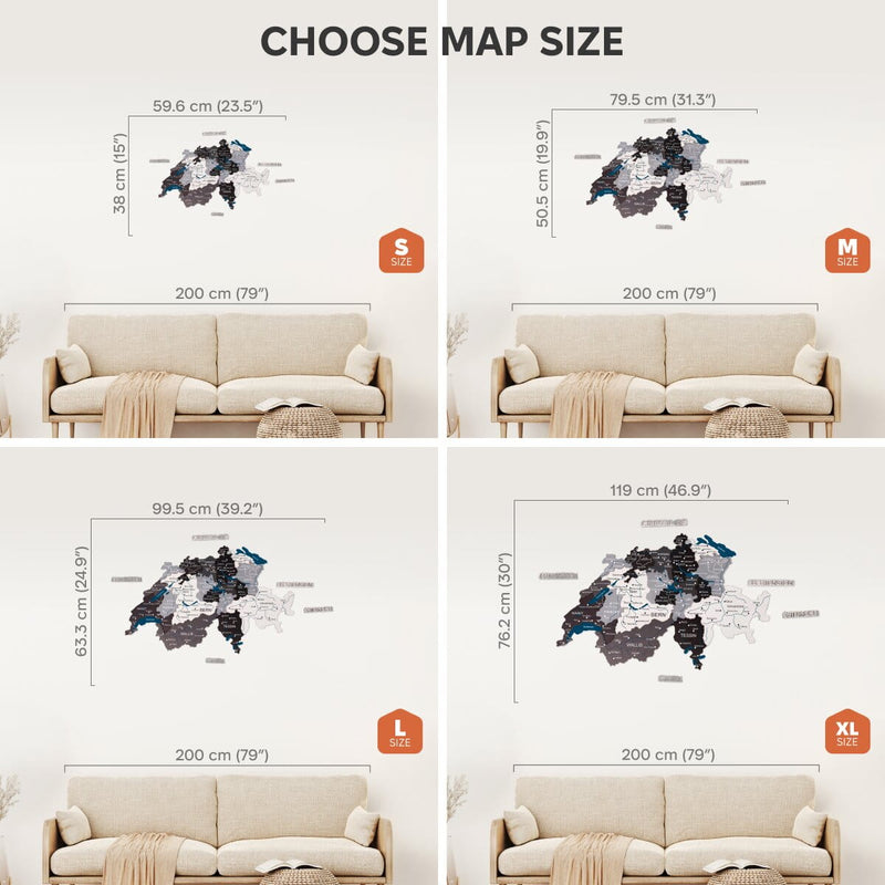 3D дерев'яна карта Європи різнокольорова 