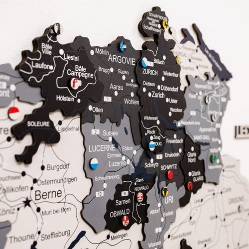 3D Wooden Map of Switzerland - Nordik
