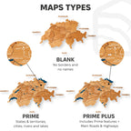 3D дерев'яна карта Європи різнокольорова 