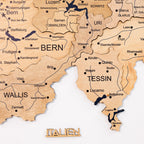 3D дерев'яна карта Європи різнокольорова 