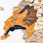 3D дерев'яна карта Європи різнокольорова 