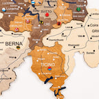 3D дерев'яна карта Європи різнокольорова 