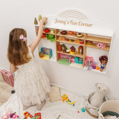 Wooden Toy Organizer - Rainbow