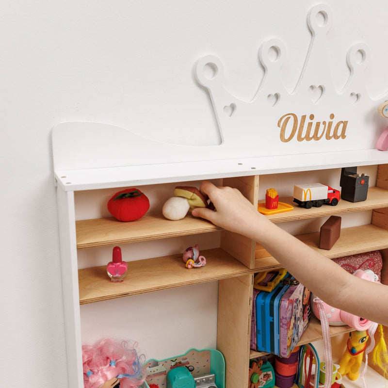 Wooden Toy Organizer - Crown