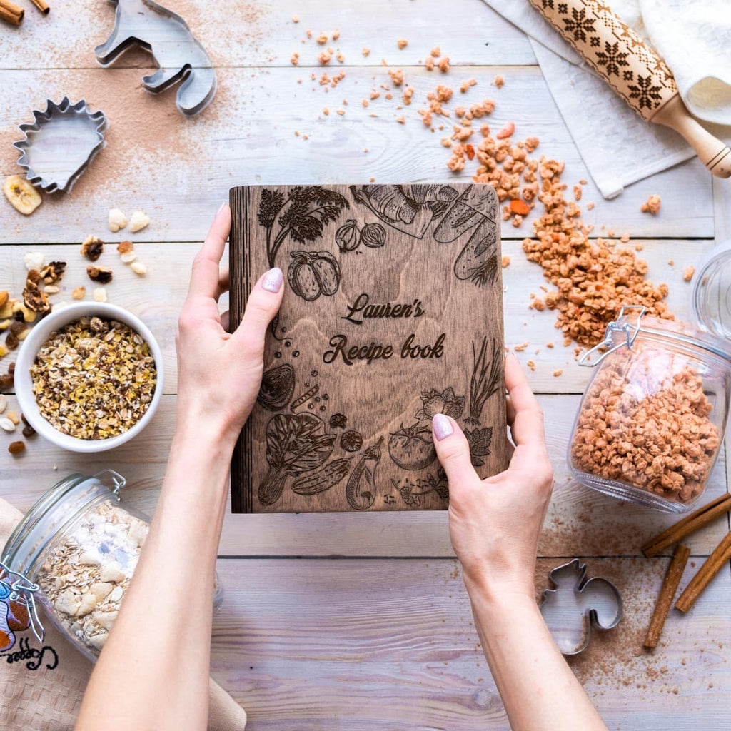 Wooden Recipe Book Vegetables by EnjoyTheWood 