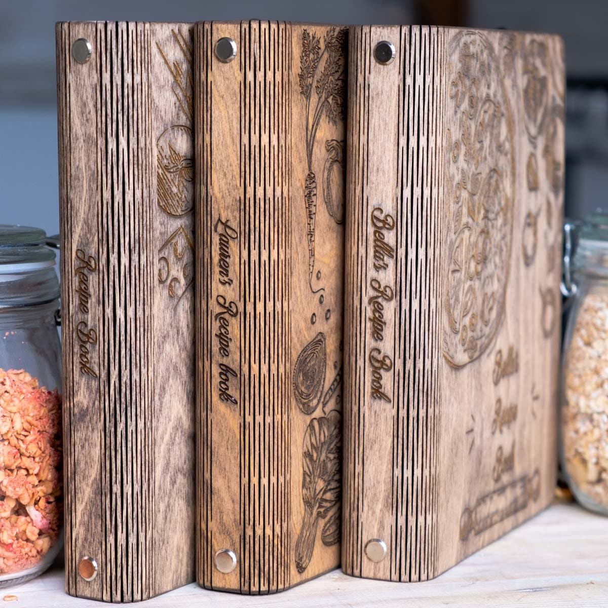 Wooden Recipe Book Vegetables by EnjoyTheWood 