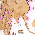light up wooden world map