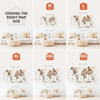 3D Wooden World Map Smokey