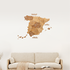 Wooden Map of Spain – Oak