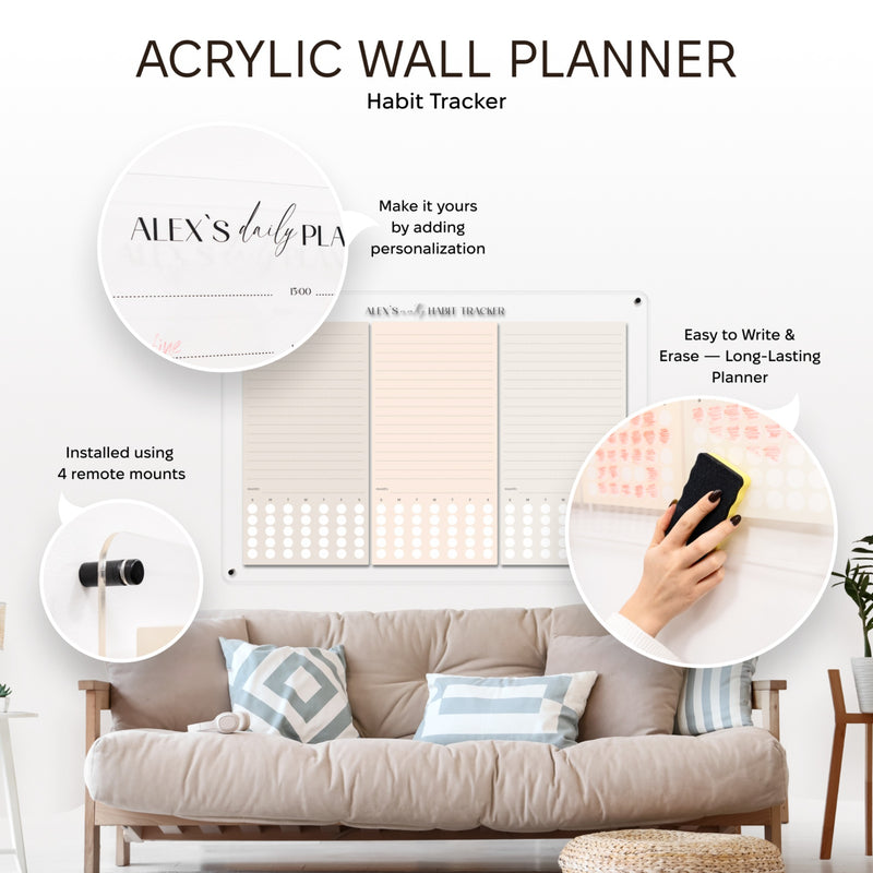Acrylic Wall Habit Tracker Planner