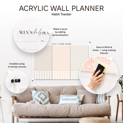 Acrylic Wall Habit Tracker Planner
