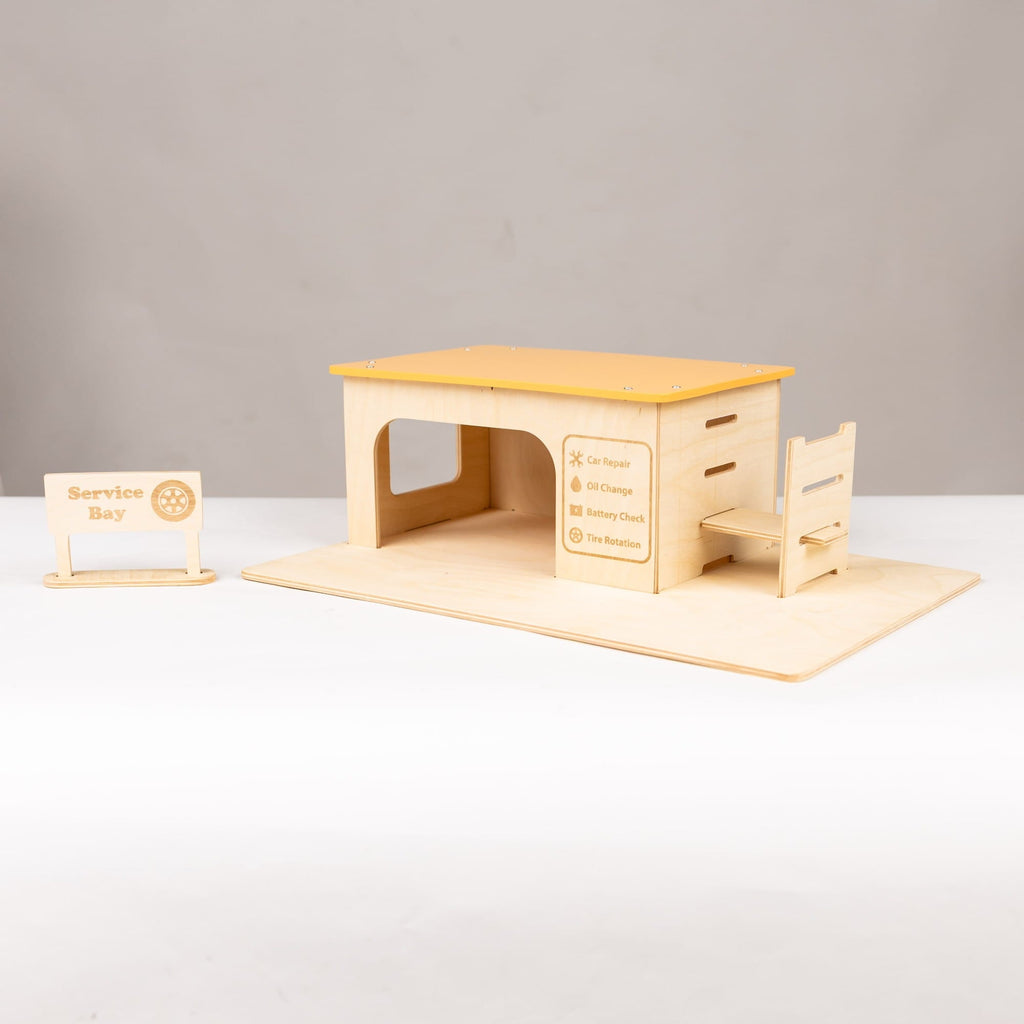 toy garage with ramp