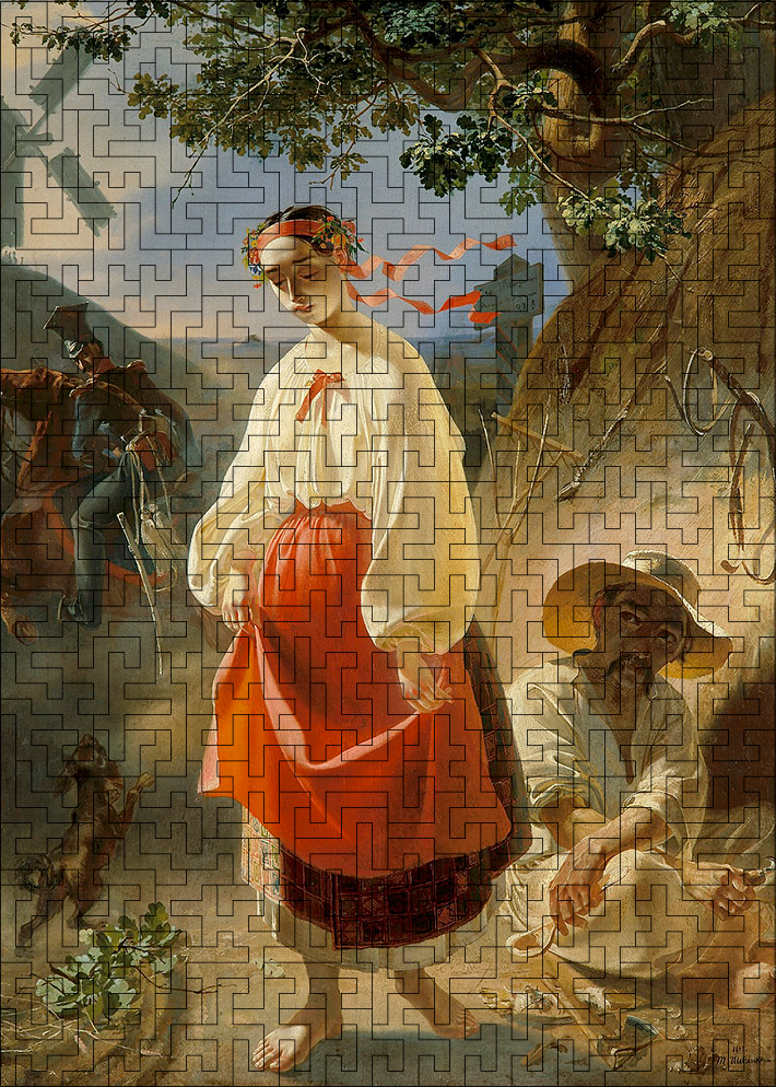 Wooden jigsaw maze puzzle Kateryna (Taras Shevchenko)