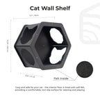 cat wall mounted shelves in dark walnut color with cats on them