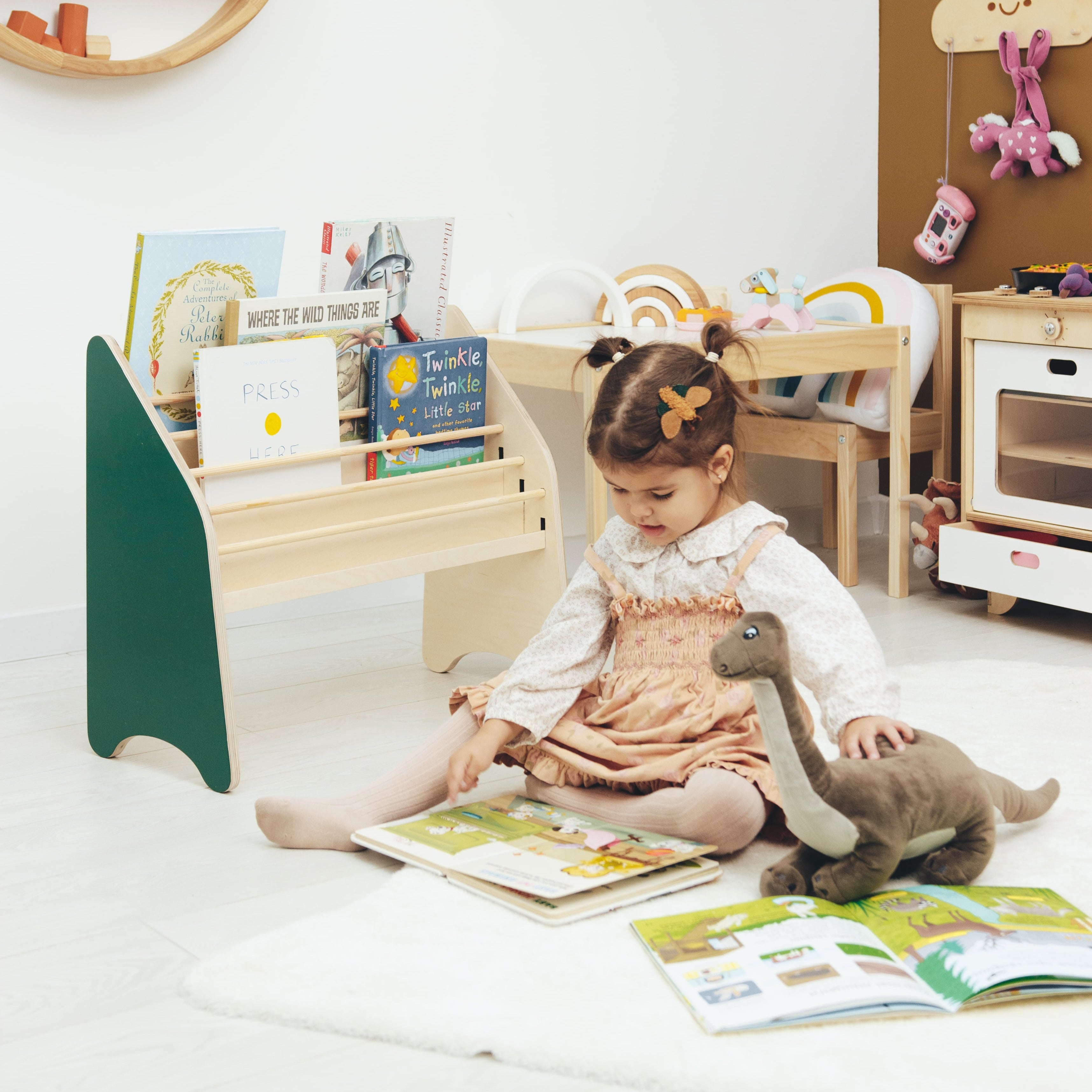 wooden toy bookshelf 