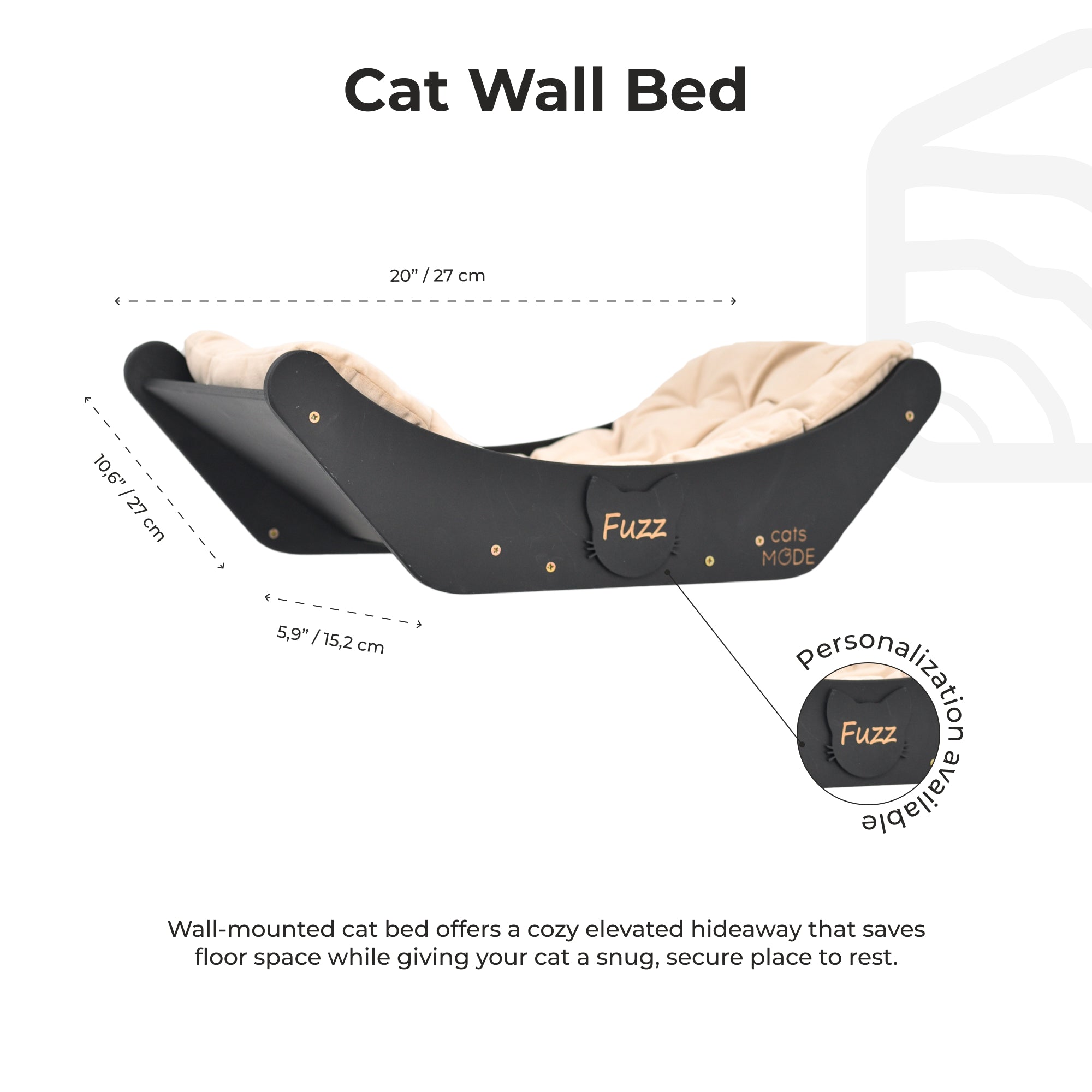 curve wall mounted cat bed