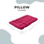 Sleeping Cat Pillow - Burgundy