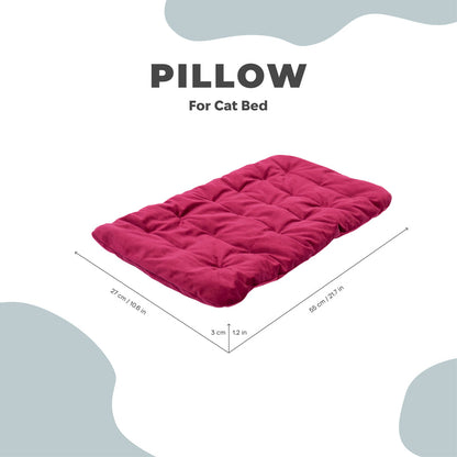 Sleeping Cat Pillow - Burgundy