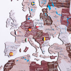 2D world map on the wall