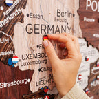 3D Europe Wooden Map Cappuccino