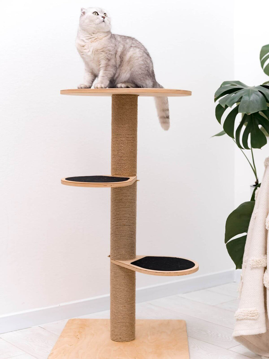 cat tower for small spaces made from wood