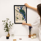 wooden city map