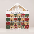 Advent calendar with houses and numbers on a light background