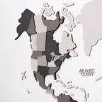 wooden world map wall decor