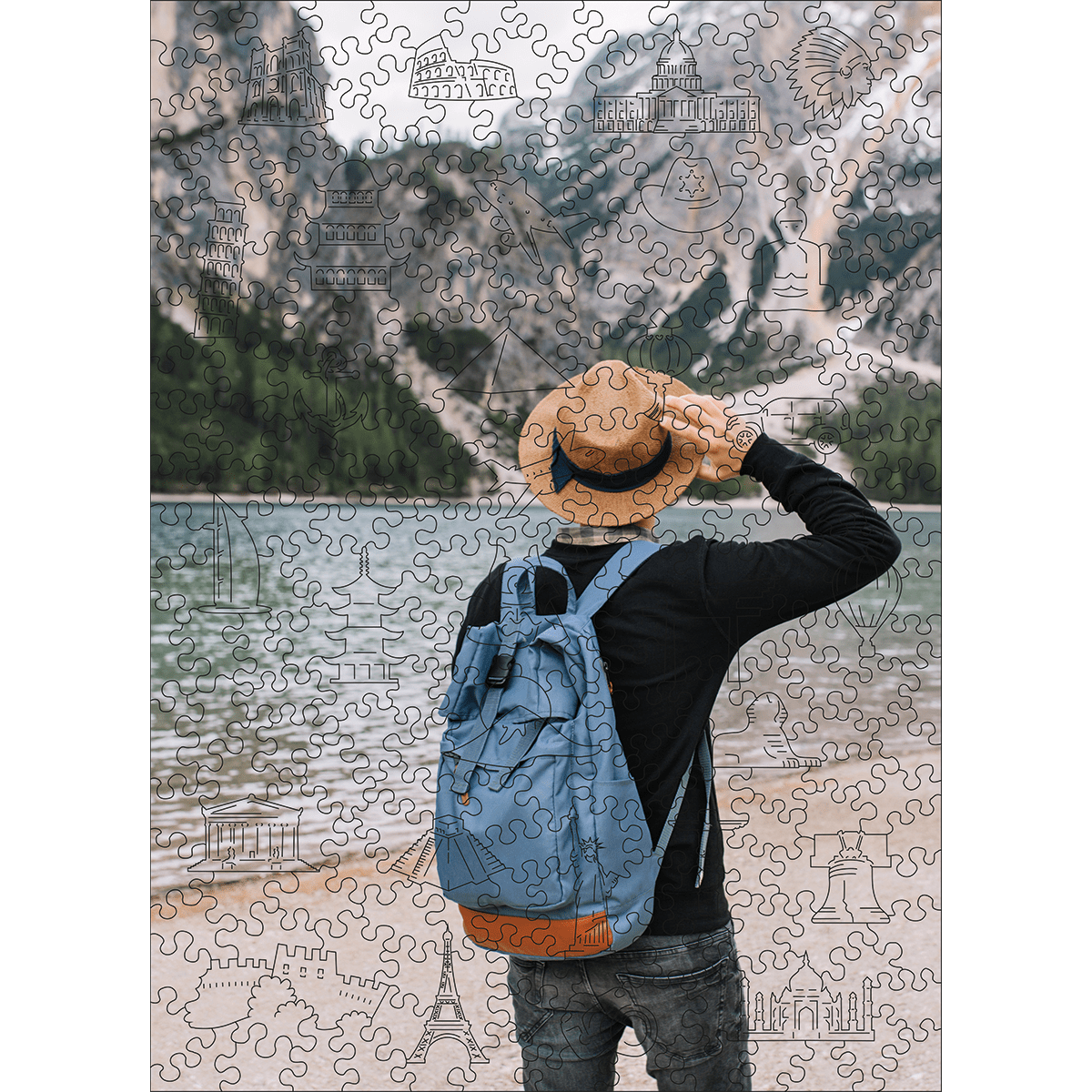 Custom Wooden Jigsaw Puzzle Travel