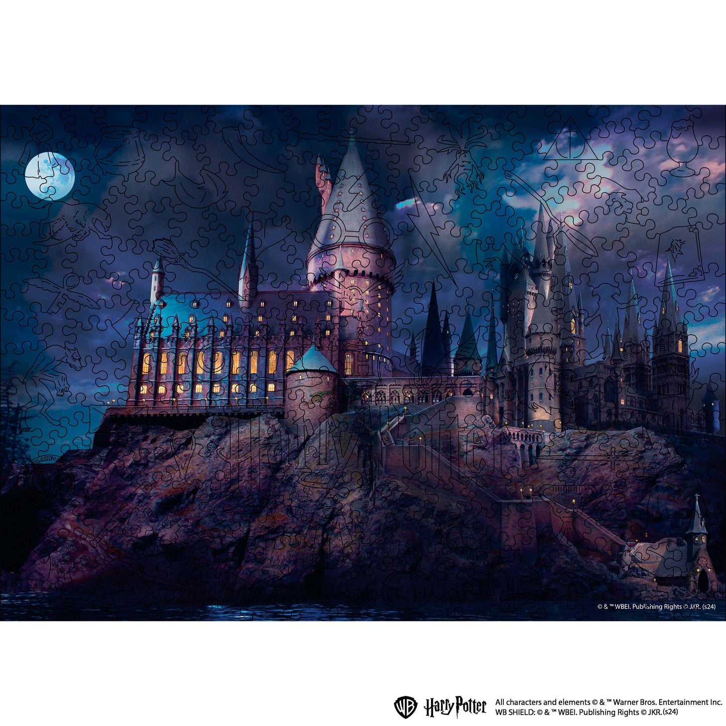 Wooden jigsaw puzzle Harry Potter Hogwarts Castle Night™