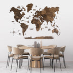 3d wooden world map