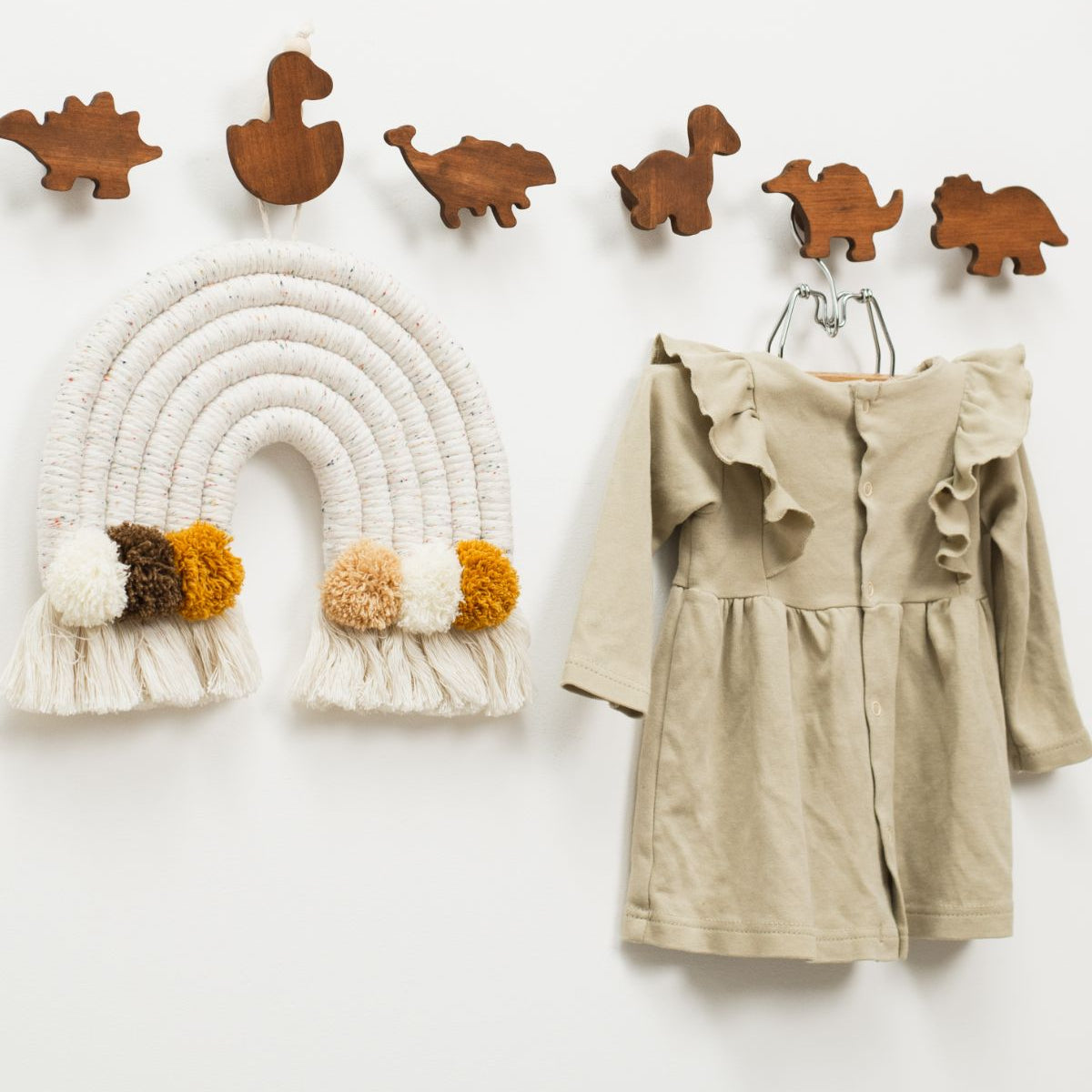 dinosaur wooden wall hooks