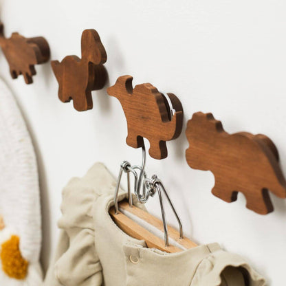 dinosaur wooden wall hooks