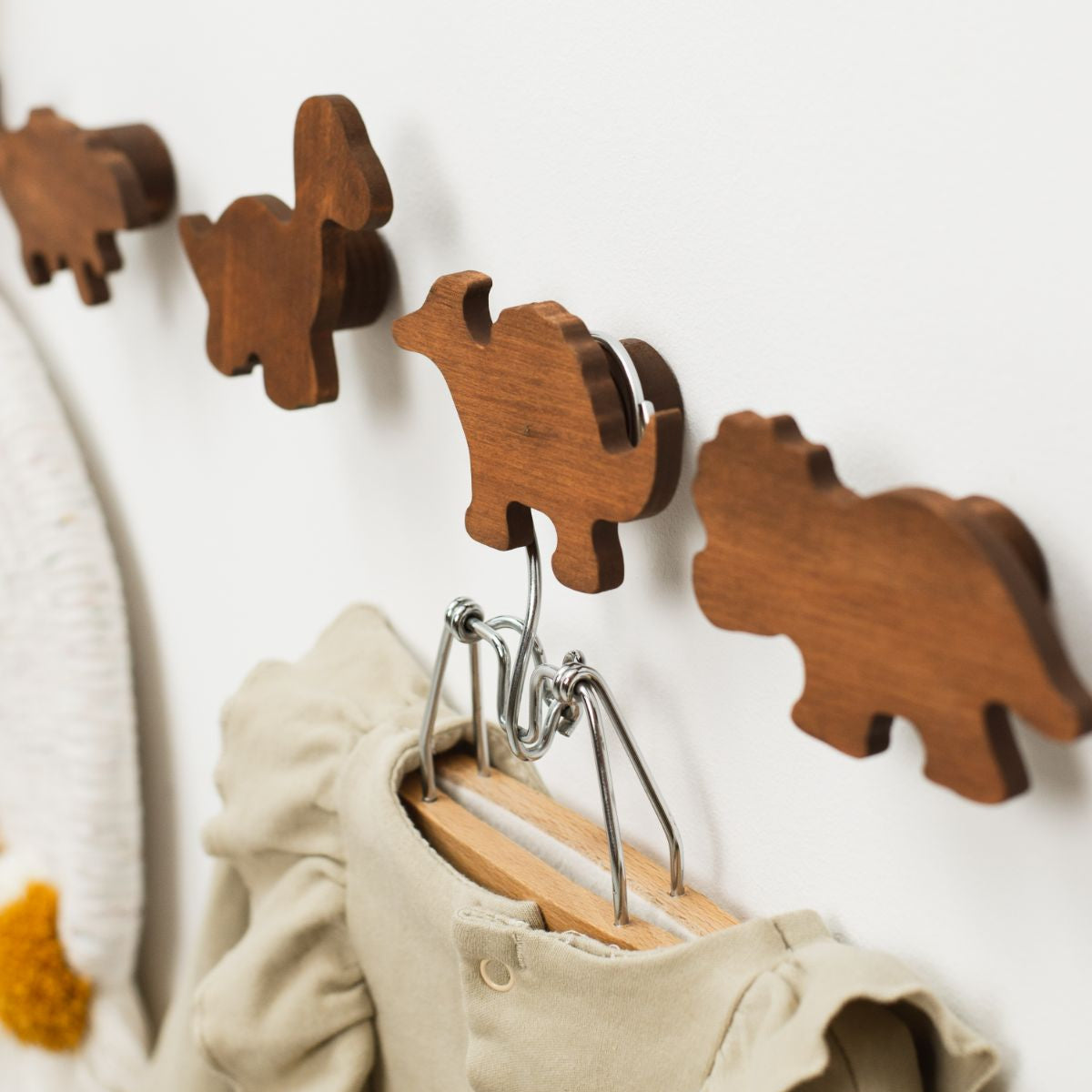 dinosaur wooden wall hooks