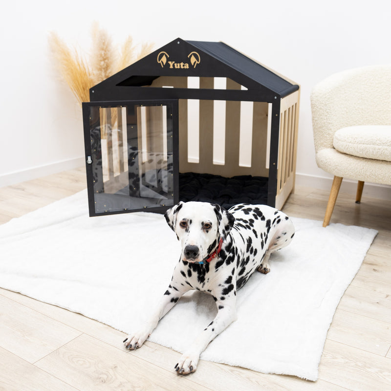 Dog House with a Fabric Roof - Black
