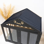 Dog House with a Fabric Roof - Black