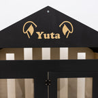 Dog House with a Fabric Roof - Black
