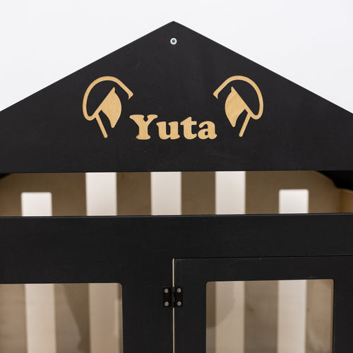Dog House with a Fabric Roof - Black