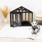 Dog House with a Fabric Roof - Black