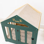 Dog House with a Fabric Roof - Green